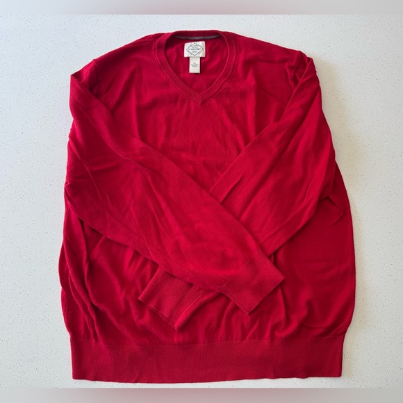 St. John's Bay Mens Red Heather V-Neck Sweater Size XXL Grunge & Preppy Look VTG - Picture 3 of 10